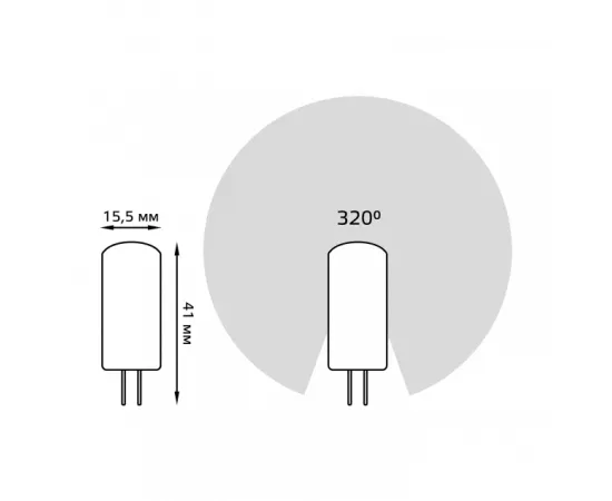 Фото характеристики Лампа Gauss G4 12V 3W 240lm 4100K силикон арт. 207707203