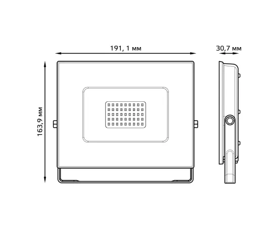 Прожектор Gauss Elementary 70W 7200lm 6500К 175-265V IP65 черный LED 1/10 Артикул 613100370