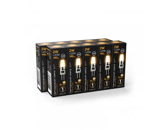 Фото характеристики Лампа Gauss G4 12V 2W 190lm 3000K силикон LED арт. 207707102