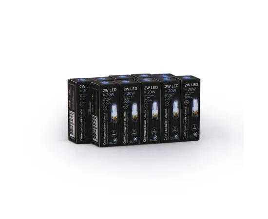 Фото характеристики Лампа Gauss G4 12V 2W 200lm 4100K силикон LED 1/10/200 арт. 207707202