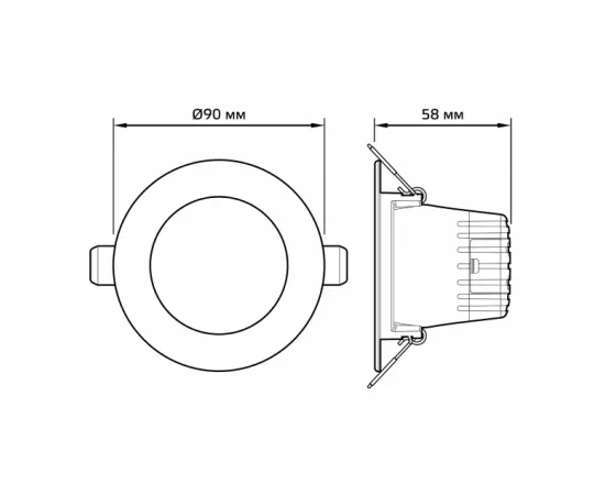 Светильник Gauss Кругл. Белый, 7W,90х90х56, Ø65мм, 520 Lm LED 4000K 1/20, изображение 4