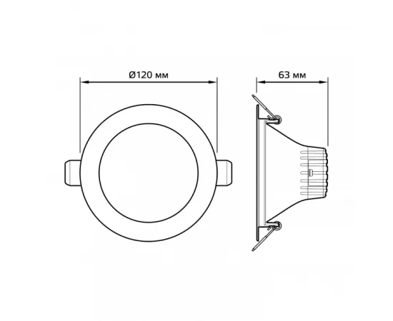 Светильник Gauss Кругл. Белый, 11W,120х120х63, Ø100мм, 940 Lm LED 4000K 1/20, изображение 4 Светильник Gauss Кругл. Белый, 11W,120х120х63, Ø100мм, 940 Lm LED 4000K 1/20, изображение 4