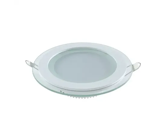 Фото Светильник Gauss Glass круг 6W 450lm 3000K 185-265V IP20 монт Ø80 100*36 с дек стеклом LED 1/10/40 Артикул: 947111106