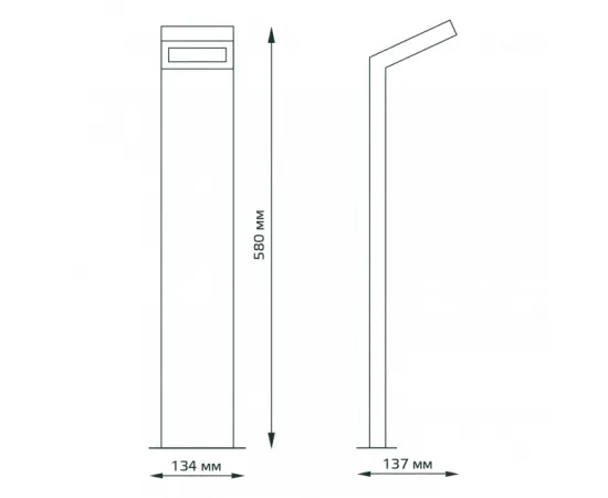 Фото характеристики СВЕТИЛЬНИК САДОВО-ПАРКОВЫЙ GAUSS ELECTRA СТОЛБ 10W, 600LM, 4000K, 134X137X580MM, 170-240V / 50HZ, IP54 арт. GD110