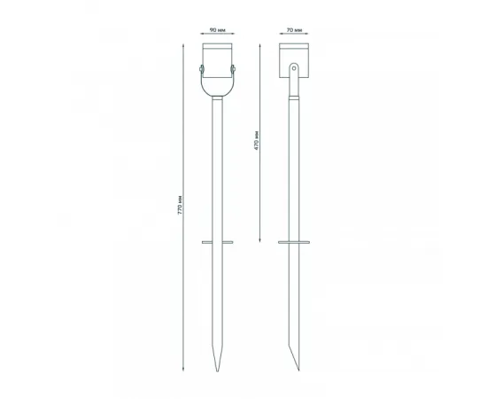 Фото характеристики Светильник садово-парковый Gauss Sonata ландшафтный грунтовой, 35W, GU10, 90*70*470мм, 170-240V / 50Hz, IP54 арт. GD155