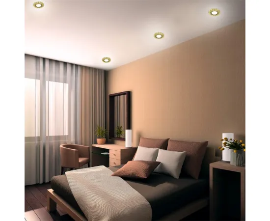 Точечный светильник Gauss Backlight BL080 Круг гран. Золотые нити/Золото, Gu5.3, LED 2700K 1/40, изображение 7