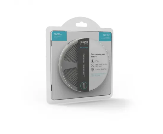 Лента Gauss Basic LED 5050/60 12V 10W/m 700lm/m 4000K 10mm IP65 3m 1/100, изображение 6