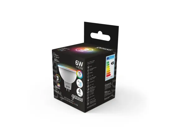 Фото Лампа Gauss MR16 6W GU5.3 RGBW+димирование LED 1/100 Артикул: 101105406 Фото Лампа Gauss MR16 6W GU5.3 RGBW+димирование LED 1/100 Артикул: 101105406