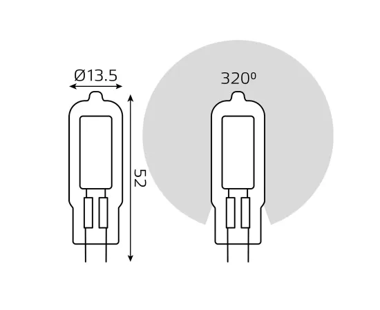 ​Фото Лампа Gauss G4 AC220-240V 5.5W 500lm 4100K стекло LED 1/10/200 Артикул: 107807205