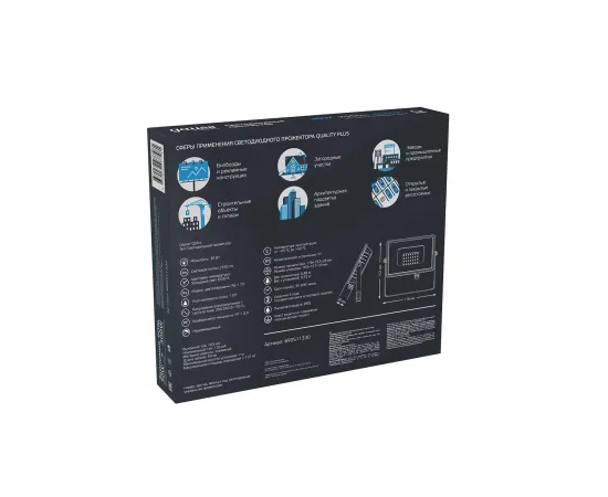 Фото Прожектор Gauss Qplus 30W 2550lm 6500K 200-240V IP65 графитовый LED артикул. 690511330