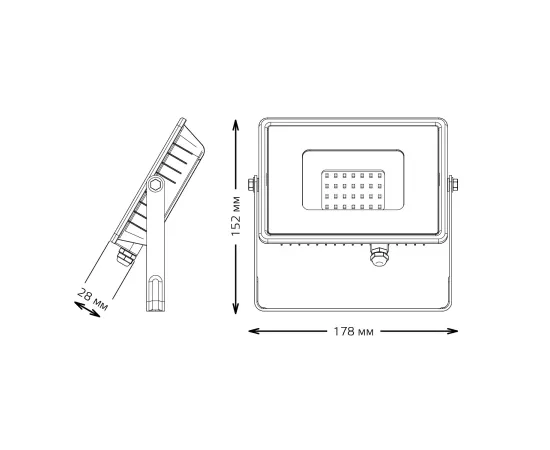 Фото Прожектор Gauss Qplus 30W 2550lm 6500K 200-240V IP65 графитовый LED артикул. 690511330