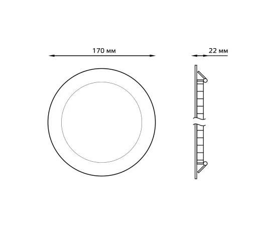 Светильник Gauss Slim круг 12W 800lm 3000K 180-265V IP20 монтаж Ø155 170*22 LED 1/20, изображение 5