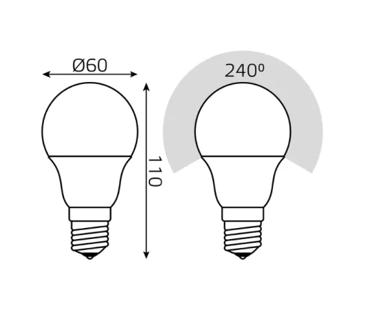 фото Лампа Gauss A60 11W 990lm 6500К E27 диммируемая LED Артикул: 102502311-D