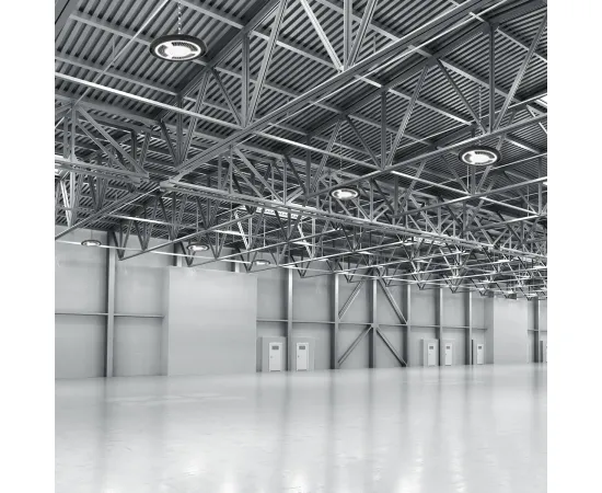 Фото Светильник подвесной Gauss UFO 200W 24000lm 5000K 175-265V IP65 D310*88мм черный скобка в комплекте Артикул: 821536320