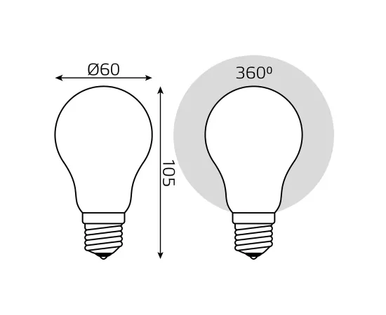 Фото Лампа Gauss Filament А60 10W 820lm 2700К Е27 opal milky LED 1/10/40 Артикул: 102202110 Фото Лампа Gauss Filament А60 10W 820lm 2700К Е27 opal milky LED 1/10/40 Артикул: 102202110