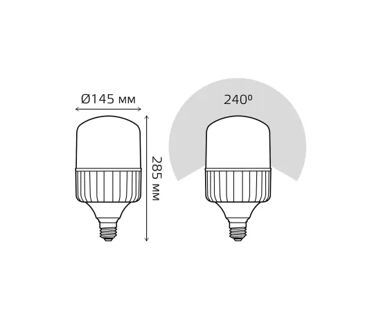 Фото Лампа Gauss Elementary T160 100W 9500lm 6500K E40 LED Артикул: 63430