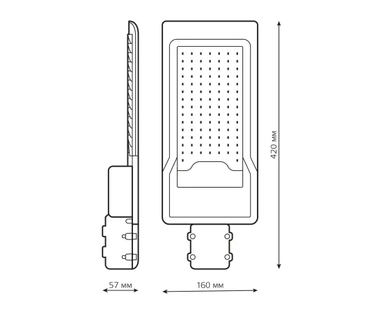 Фото Светильник Уличный Gauss LED Avenue IP65 420*160*57 100W 10000lm 5000K 190-250V КСС "Ш" 1/10 629534300