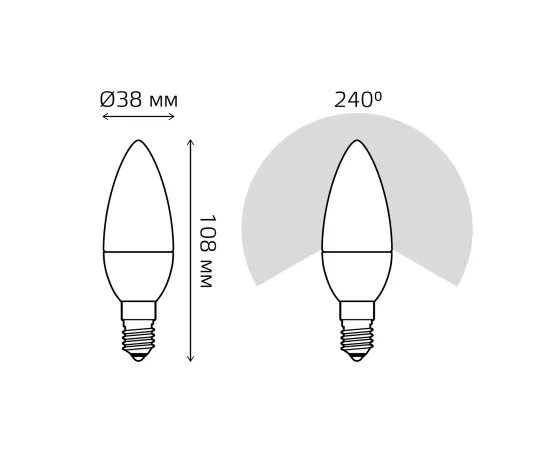 Фото Лампа Gauss Elementary Свеча 10W 710lm 3000K Е14 LED 1/10/100 Артикул: 33110
