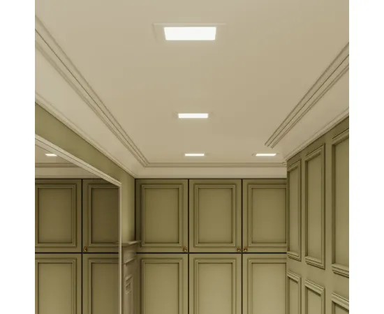 Фото Светильник Gauss Slim квадрат 15W 1100lm 4000K 180-265V IP20 монтаж Ø155*155 170*170*22 LED 1/20 Артикул: 940111215