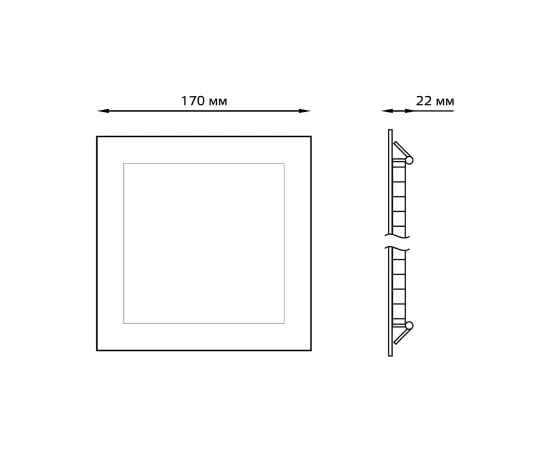 Фото Светильник Gauss Slim квадрат 15W 1100lm 4000K 180-265V IP20 монтаж Ø155*155 170*170*22 LED 1/20 Артикул: 940111215