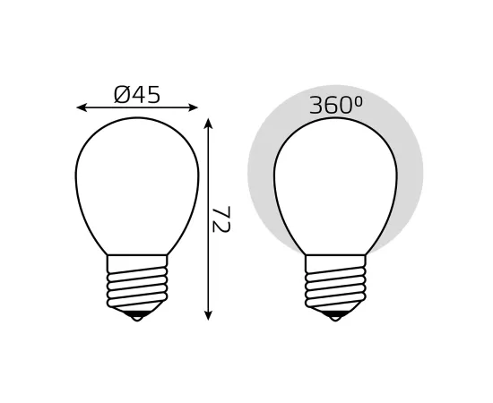 Фото Лампа Gauss Filament Шар 9W 610lm 4100К Е27 milky диммируемая LED 1/10/50 Артикул: 105202209-D