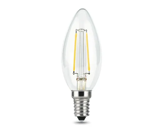 Фото Лампа Gauss Filament Свеча 7W 550lm 2700К Е14 LED 1/10/50  Артикул: 103801107 Фото Лампа Gauss Filament Свеча 7W 550lm 2700К Е14 LED 1/10/50  Артикул: 103801107