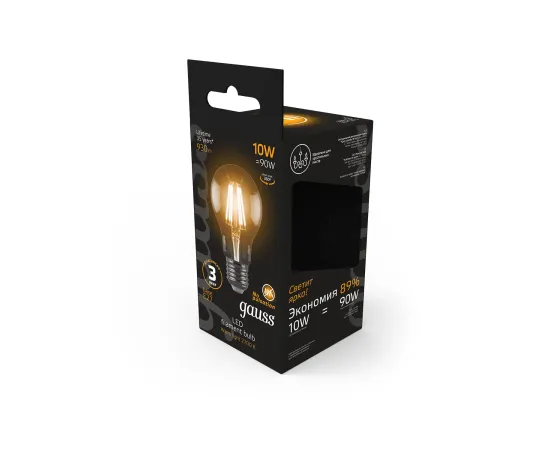 Фото Лампа Gauss Filament А60 10W 930lm 2700К Е27 LED 1/10/40 Артикул: 102802110 Фото Лампа Gauss Filament А60 10W 930lm 2700К Е27 LED 1/10/40 Артикул: 102802110