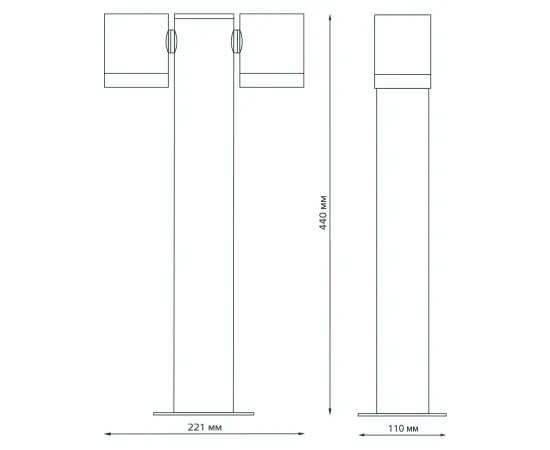 Фото Светильник садово-парковый Gauss Sonata ландшафтный столб 2*35W, 2*GU10, 170-240V / 50Hz, IP54 (1/6) Артикул: GD157