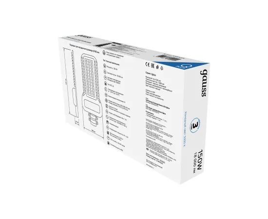 Светильник Уличный Gauss LED Qplus IP65 535*260*64 150W 18000lm 5000K 120-260V КСС "Ш" 1/2
Артикул: 629535315 Светильник Уличный Gauss LED Qplus IP65 535*260*64 150W 18000lm 5000K 120-260V КСС "Ш" 1/2
Артикул: 629535315