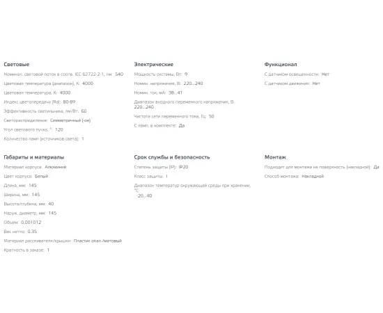 Фото Светильник Gauss Backlight накладной BL217 Кругл. Акрил, 6+3W, LED 4000K, Ø145, 1/30 Артикул: BL217