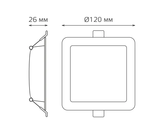 Светильник Gauss Elementary Downlight квадрат 10W 780lm 4000K 170-260V IP20 120*26 монтаж белый LED 1/100
Артикул: 998420209