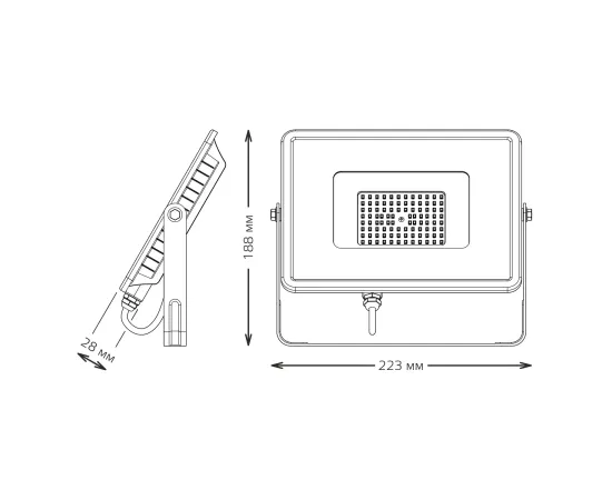 Прожектор Gauss Qplus 50W 4250lm 6500K 200-240V IP65 графитовый LED 1/10, изображение 7