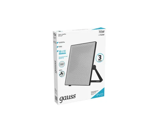 Прожектор Gauss EVO 70W 6300lm 6500K 100-240V IP65 черный LED 1/10
Артикул: 687511370