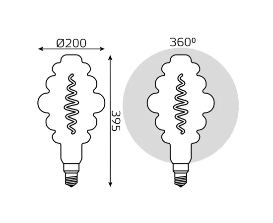 Лампа Gauss Filament Honeycomb 8.5W 165lm 1800К Е27 gray LED 1/2
Артикул: 161802005