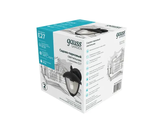 Светильник садово-парковый Gauss Aura на стену вниз 1*E27, 60W, 188*210*238мм, 170-240V / 50Hz, IP 54 (1/6)
Артикул: GD028 Светильник садово-парковый Gauss Aura на стену вниз 1*E27, 60W, 188*210*238мм, 170-240V / 50Hz, IP 54 (1/6)
Артикул: GD028