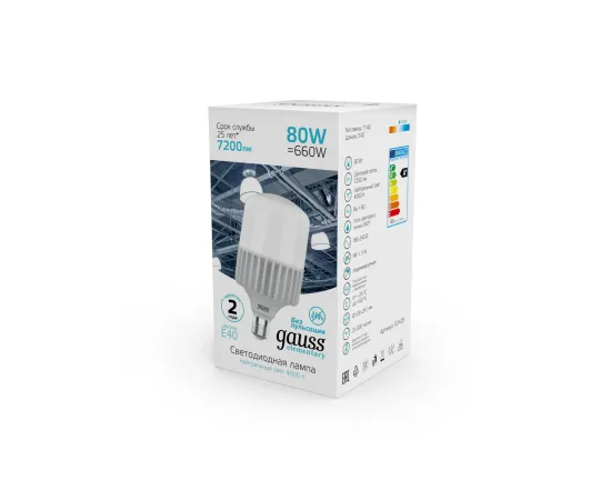 Лампа Gauss Elementary T140 80W 7200lm 4000K E40 LED 1/8
Артикул: 63428