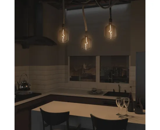 Лампа Gauss Filament V140 5W 200lm 1800К Е27 black-clear flexible LED 1/6
Артикул: 1008802105