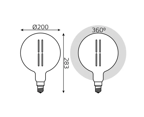 Лампа Gauss Filament G200 6W 330lm 4000К Е27 gray straight LED 1/6
Артикул: 154802205
