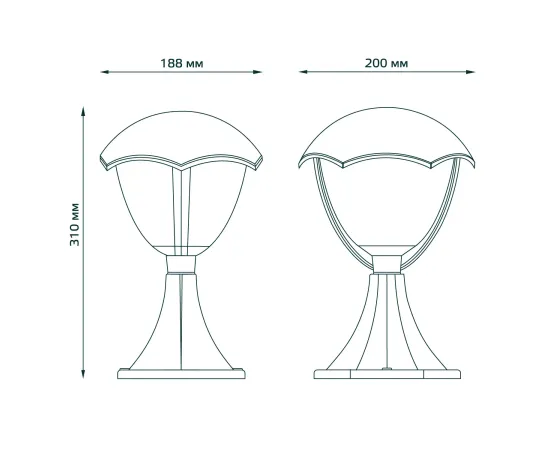 Светильник садово-парковый Gauss Aura на постамент 1*E27, 60W, 200*200*310мм, 170-240V / 50Hz, IP54 (1/6)
Артикул: GD029
