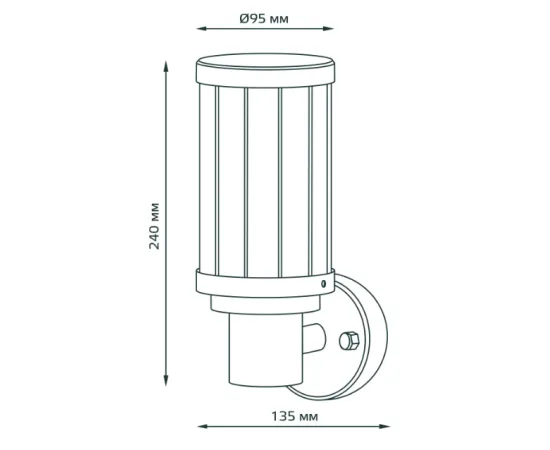 Светильник садово-парковый Gauss Vega на стену вверх 60W, 1*E27, 105*142*240мм, 170-240V / 50Hz, IP 54 (1/24)