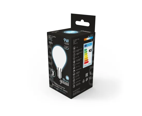 Лампа Gauss Filament Шар 9W 610lm 4100К Е14 milky LED 1/10/50
Артикул: 105201209 Лампа Gauss Filament Шар 9W 610lm 4100К Е14 milky LED 1/10/50
Артикул: 105201209