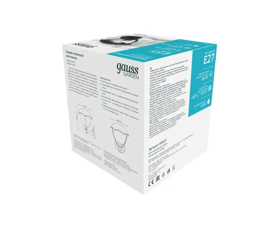 Светильник садово-парковый Gauss Aura на стену вверх 60W, 1*E27, 188*210*238мм, 170-240V / 50Hz, IP 54 (1/6)
Артикул: GD027