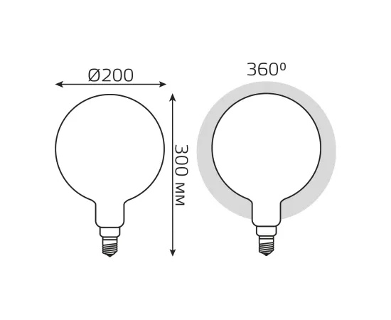 Фото Лампа Gauss Filament G200 14W 1170lm 4100К Е27 milky диммируемая LED 1/4 Артикул: 153202214-D