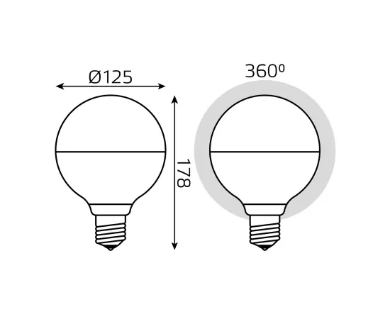 Лампа Gauss Filament G125 9W 890lm 4100К Е27 mirror-milky LED 1/10
Артикул: 1014802209