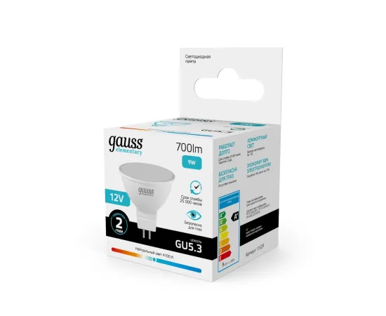 Лампа Gauss Elementary MR16 12V 9W 700lm 4100K GU5.3 LED 1/10/100
Артикул: 11529 Лампа Gauss Elementary MR16 12V 9W 700lm 4100K GU5.3 LED 1/10/100
Артикул: 11529