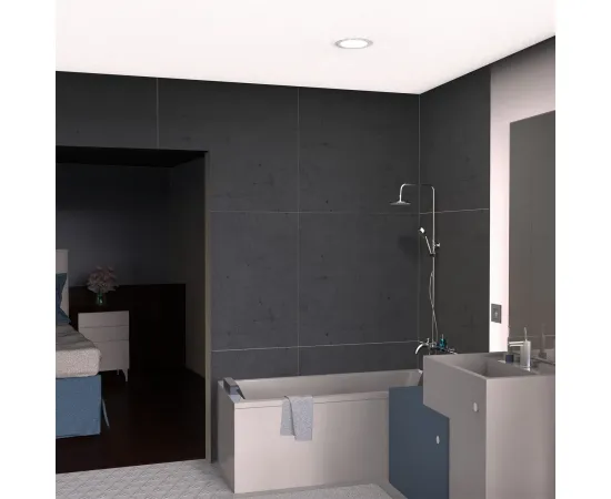 Фото Светильник Gauss Elementary Downlight круг 7,5W 620lm 4000K 185-250V IP54 95*45 монтаж белый LED 1/40 Артикул: 999420207