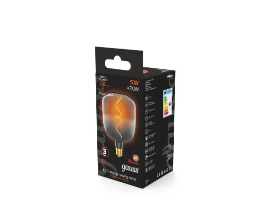 Лампа Gauss Filament V140 5W 200lm 1800К Е27 black-clear flexible LED 1/6
Артикул: 1008802105