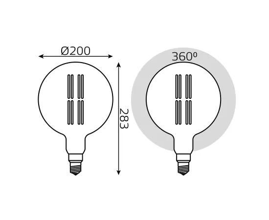 Лампа Gauss Filament G200 6W 890lm 2700К Е27 golden straight LED 1/6
Артикул: 154802118