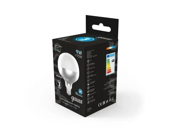 Лампа Gauss Filament G125 9W 890lm 4100К Е27 mirror-milky LED 1/10
Артикул: 1014802209