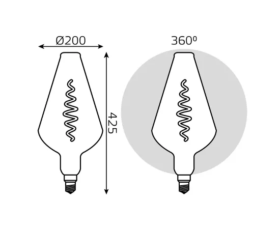 Лампа Gauss Filament Vase 8.5W 660lm 2000К Е27 golden flexible LED 1/2
Артикул: 180802105